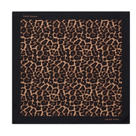 Anine Bing One York Tørklæde, Black And Brown Leopard 